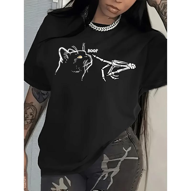 Womens Fashion Print Short Sleeve Summer Casual Tee S чёрный
Womens Fashion Print Short Sleeve Summer Casual Tee S чёрный