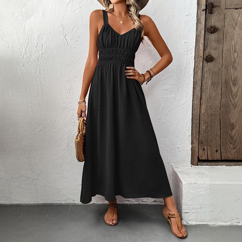 Europe And The United StatesTextured Skirt SummerSleeveless Slip Casual Pleated Dress XL чорний
Europe And The United StatesTextured Skirt SummerSleeveless Slip Casual Pleated Dress XL чорний