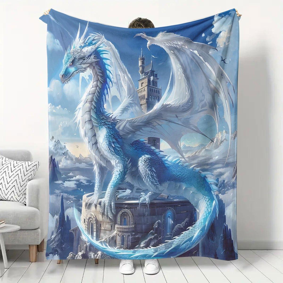 Majestic Blue Dragon Blanket - Fantasy Castle Design, Soft Throw for Bedroom Decor, Unique Gift for Mythology Lovers 75x90cm
Majestic Blue Dragon Blanket - Fantasy Castle Design, Soft Throw for Bedroom Decor, Unique Gift for Mythology Lovers 75x90cm