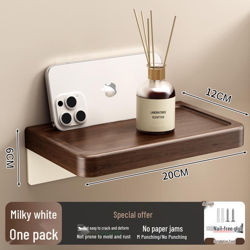Wall-Mounted Walnut Grain Bathroom Tissue Holder and Storage Rack
Wall-Mounted Walnut Grain Bathroom Tissue Holder and Storage Rack
