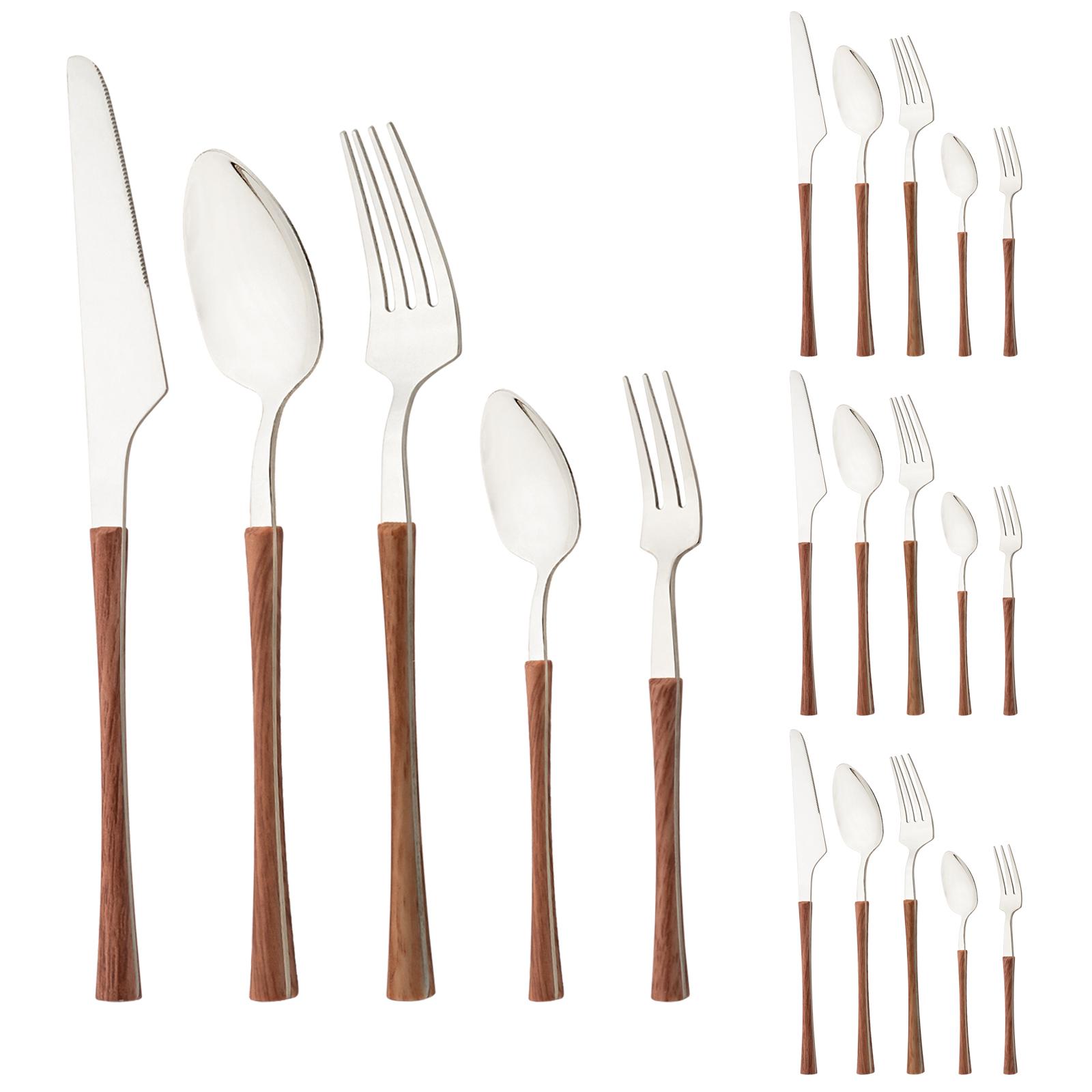 Jankng 24 шт., набор кухонных столовых приборов, столовые приборы из имитации дерева, коричневый нож, вилка, ложка, набор столовой посуды, набор посуды из нержавеющей стали
Jankng 24 шт., набор кухонных столовых приборов, столовые приборы из имитации дерева, коричневый нож, вилка, ложка, набор столовой посуды, набор посуды из нержавеющей стали