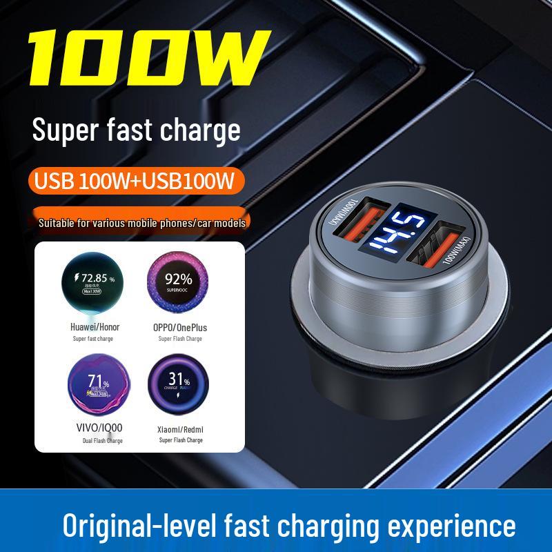 100W Super PD Fast Car Charger for Huawei, Apple & OPPO - High Power Flash Charging срібло сірий колір
100W Super PD Fast Car Charger for Huawei, Apple & OPPO - High Power Flash Charging срібло сірий колір