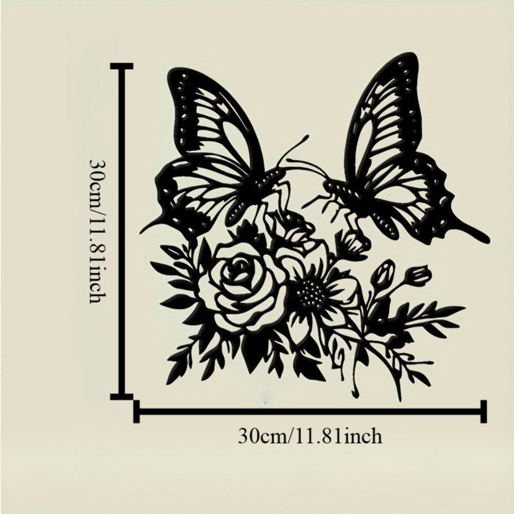 Butterfly Flower Metal Wall Art, Black Floral Bouquet Decor for Living Room, Valentine Wedding Mother Day Gift 12in
Butterfly Flower Metal Wall Art, Black Floral Bouquet Decor for Living Room, Valentine Wedding Mother Day Gift 12in