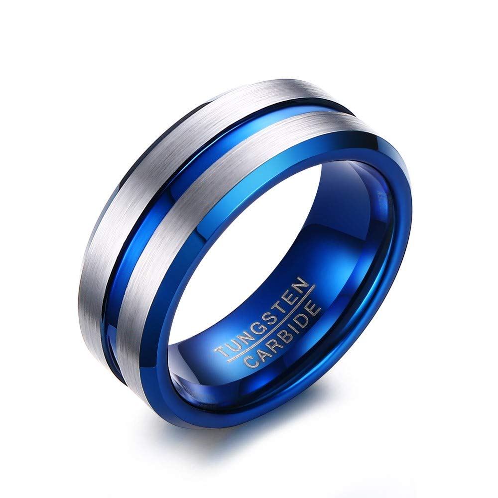 Rockyu Jewelry Popular Accessories Ring Blue Silver Tank Stainless Steel Ring Width 8mm Hairline Finish Matte Matte Texture Super Hard Engraved Ring
Rockyu Jewelry Popular Accessories Ring Blue Silver Tank Stainless Steel Ring Width 8mm Hairline Finish Matte Matte Texture Super Hard Engraved Ring