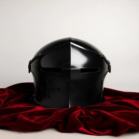 Black Barbuta Helmet Steel Medieval Knight Armor
Black Barbuta Helmet Steel Medieval Knight Armor