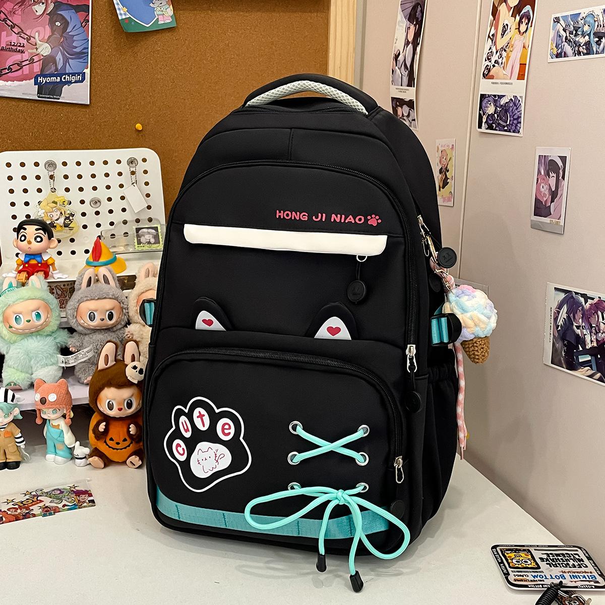 Korean version ins new high-value sweet backpack junior high school student schoolbag women s light travel large-capacity backpack single bag (without pendant) чорний
Korean version ins new high-value sweet backpack junior high school student schoolbag women s light travel large-capacity backpack single bag (without pendant) чорний