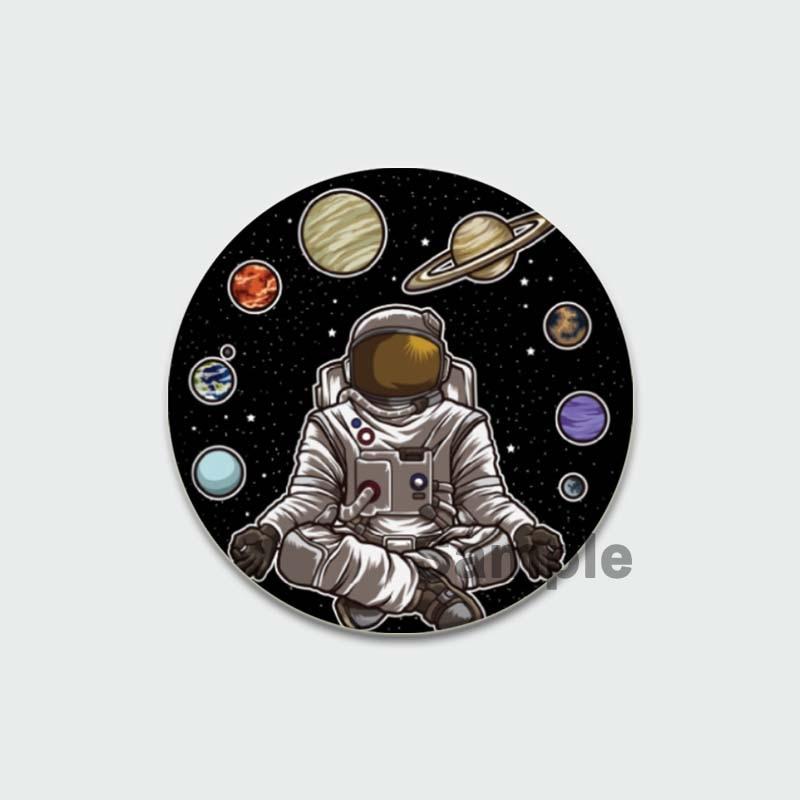 58 мм креативная эмалированная заколка с мультяшной планетой, астронавтом, космическая ракета, круглая брошь, мультяшный значок для рюкзака, шляпы, ювелирные аксессуары, подарок