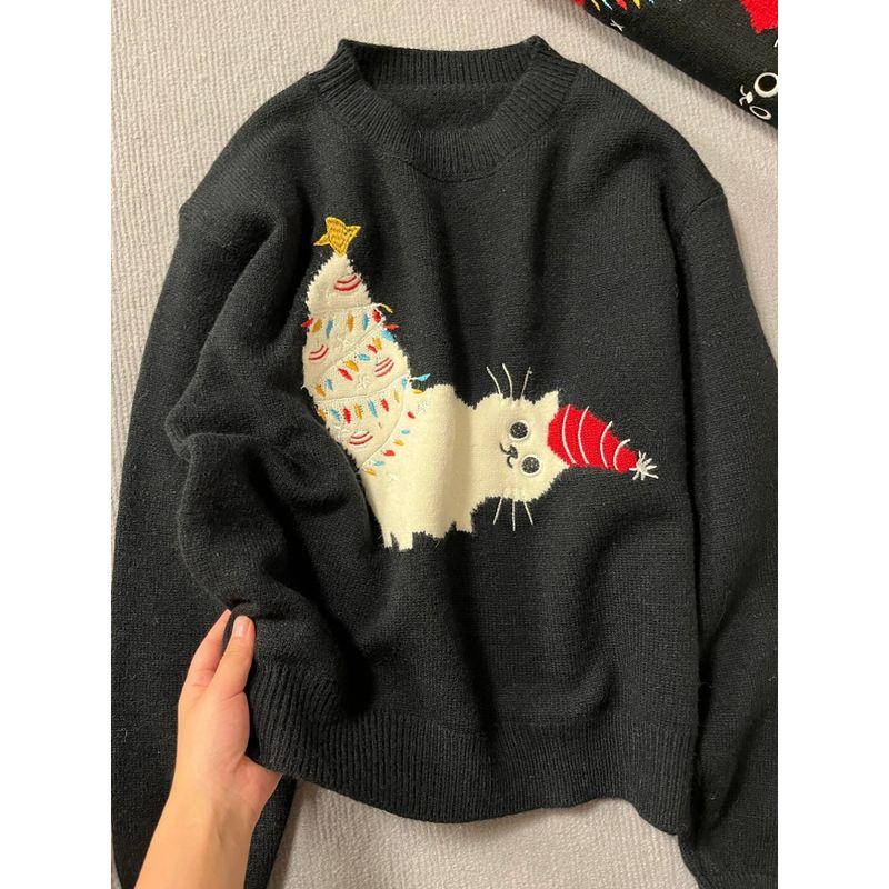 Atmosphere round Neck Embroider Pullover Loose Knit Christmas Black XL recommended 57.50 kg-65.00 kg
Atmosphere round Neck Embroider Pullover Loose Knit Christmas Black XL recommended 57.50 kg-65.00 kg