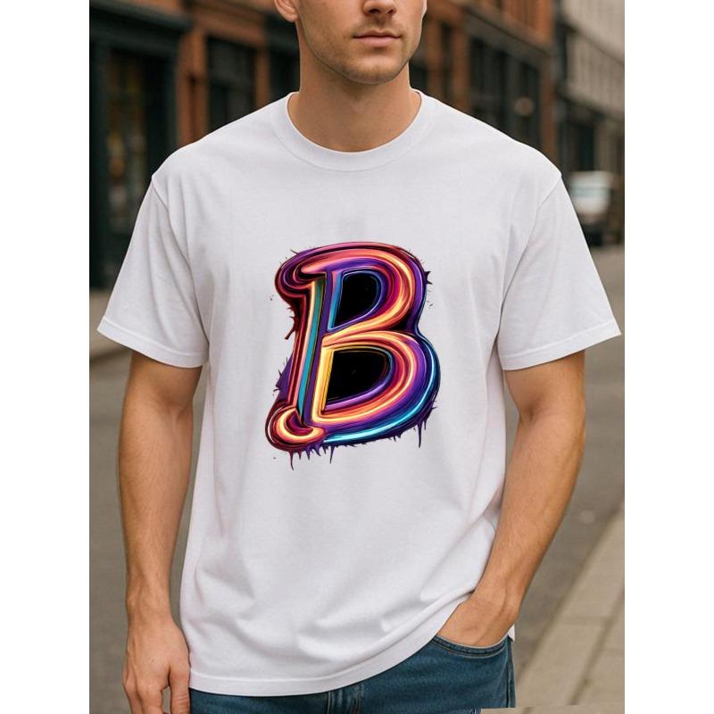 European sizes Colorful Letter B Print | Casual Short-Sleeved T-Shirt, Patterned Print Round-Neck, All-Season Versatile Men S T-Shirt 4XL білий
European sizes Colorful Letter B Print | Casual Short-Sleeved T-Shirt, Patterned Print Round-Neck, All-Season Versatile Men S T-Shirt 4XL білий