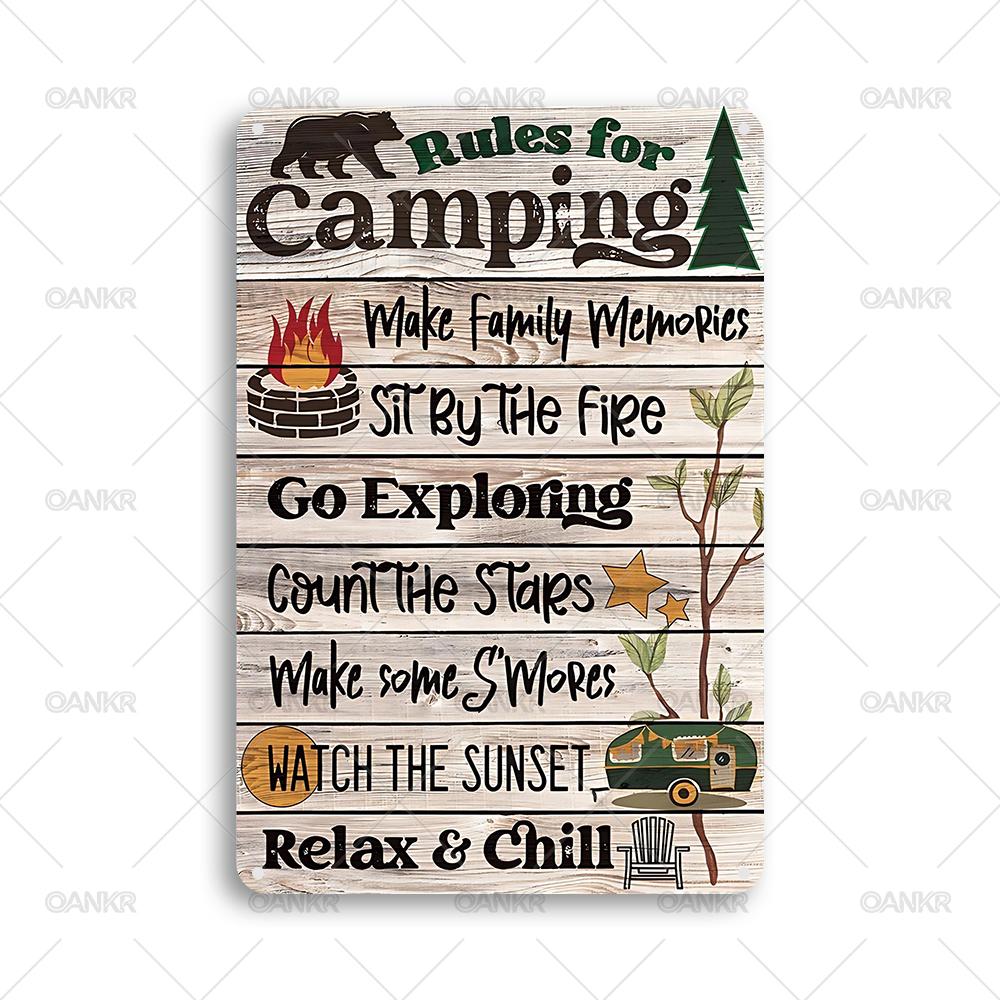 Vintage Camping Poster Metal Tin Sign Ideal Gift Rules For Camping Tin Sign Metal Signs for Backyard Garden RV Decor 20x30cm
Vintage Camping Poster Metal Tin Sign Ideal Gift Rules For Camping Tin Sign Metal Signs for Backyard Garden RV Decor 20x30cm