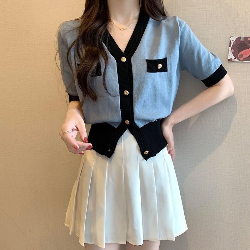 Xiaoxiangfeng blue short knitted cardigan women s summer new loose design v-neck short-sleeved top thin One size fits all чёрный
Xiaoxiangfeng blue short knitted cardigan women s summer new loose design v-neck short-sleeved top thin One size fits all чёрный