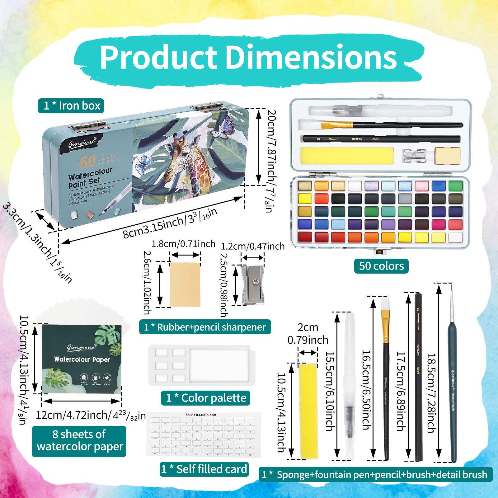Watercolor Paint Travel Set with Palette Art Supplies Water Color Painting Professional Kit for Kid Adult Artist Portable
Watercolor Paint Travel Set with Palette Art Supplies Water Color Painting Professional Kit for Kid Adult Artist Portable