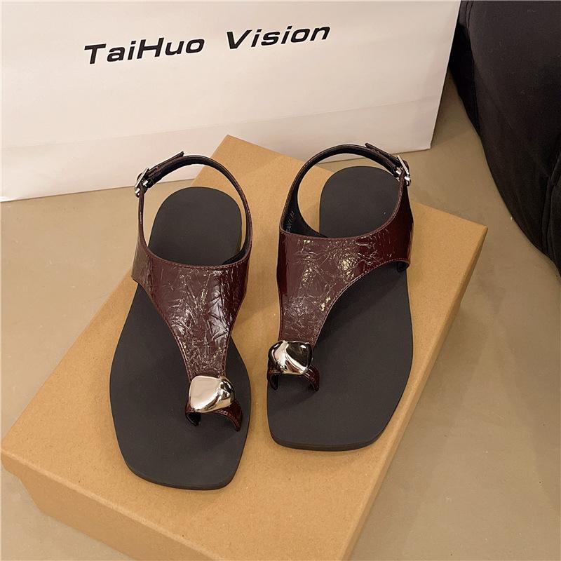 Women s shoes 2025 summer new niche set toe black minimalist flat sandals fashion retro vacation roman shoes 40 тёмно-рыжий
Women s shoes 2025 summer new niche set toe black minimalist flat sandals fashion retro vacation roman shoes 40 тёмно-рыжий