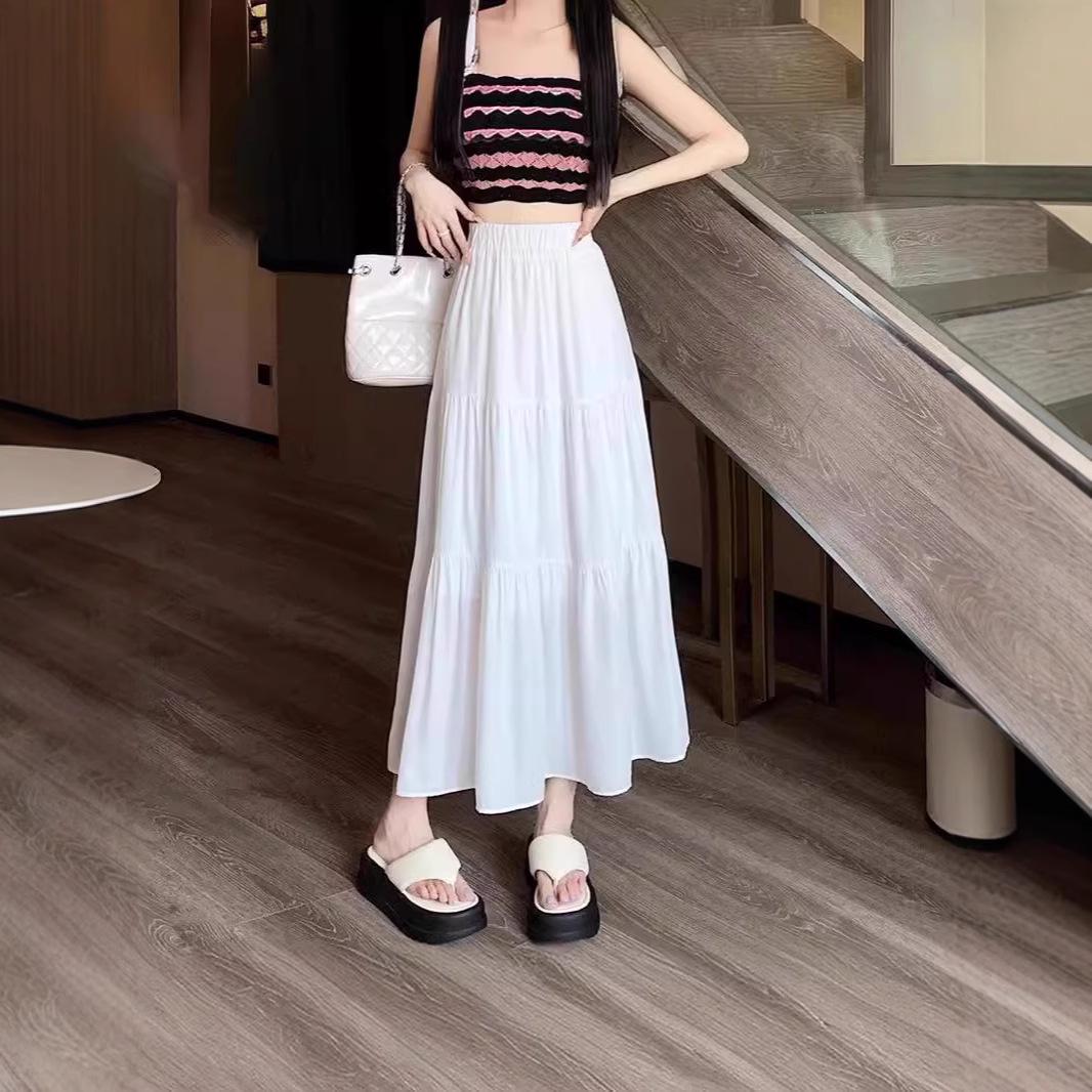 High Waist Drape Pleated Korean-Style A-Line Mid-Length Umbrella Skirt for Women (Fairy White) L
High Waist Drape Pleated Korean-Style A-Line Mid-Length Umbrella Skirt for Women (Fairy White) L