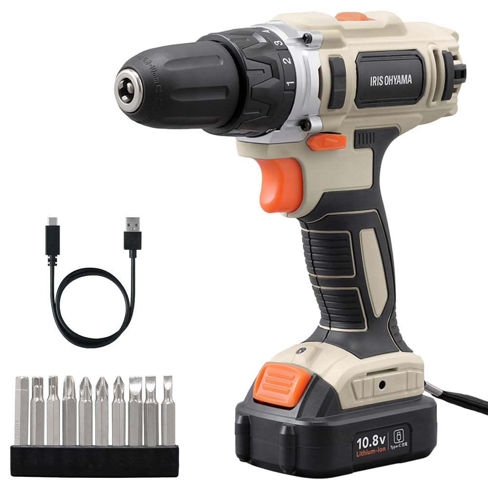Iris Ohyama 10.8V Cordless Driver Drill JCD28TC Sand Beige
Iris Ohyama 10.8V Cordless Driver Drill JCD28TC Sand Beige