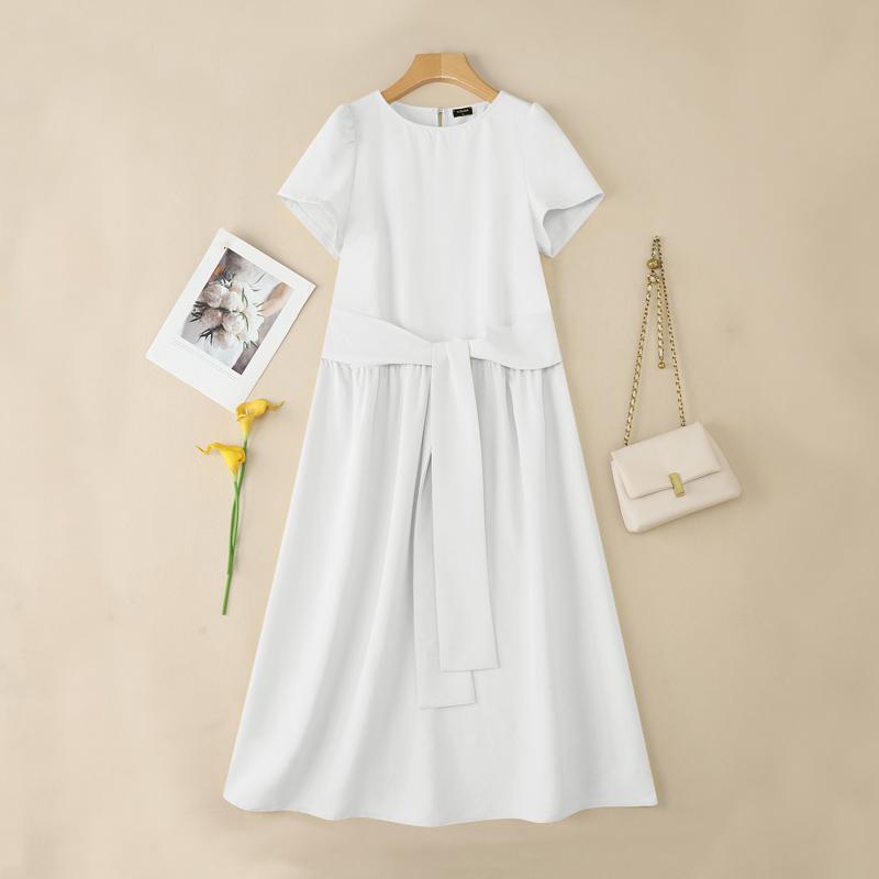 VONDA Women Round Neck Short Sleeve Belt Waist Baggy Casual Long Dress S белый
VONDA Women Round Neck Short Sleeve Belt Waist Baggy Casual Long Dress S белый