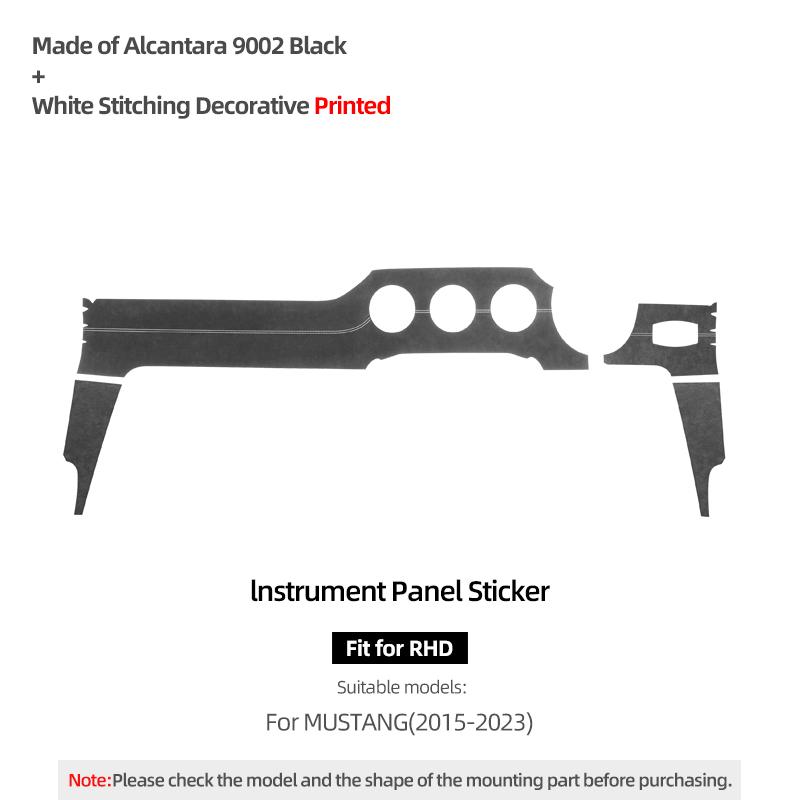 For Ford Mustang 2015-2023 Made of Alcantara Car Interior Dashboard Panel Trim Strips Instrument Stickers Tuning Accessories 9002 Black RHD
For Ford Mustang 2015-2023 Made of Alcantara Car Interior Dashboard Panel Trim Strips Instrument Stickers Tuning Accessories 9002 Black RHD