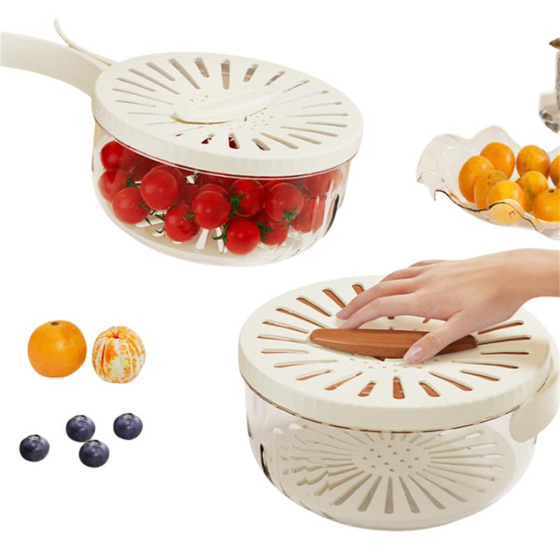 2 шт. Корзина для сушки с крышкой, 2 в 1 многофункциональная корзина для сушки и хранения, двухслойная