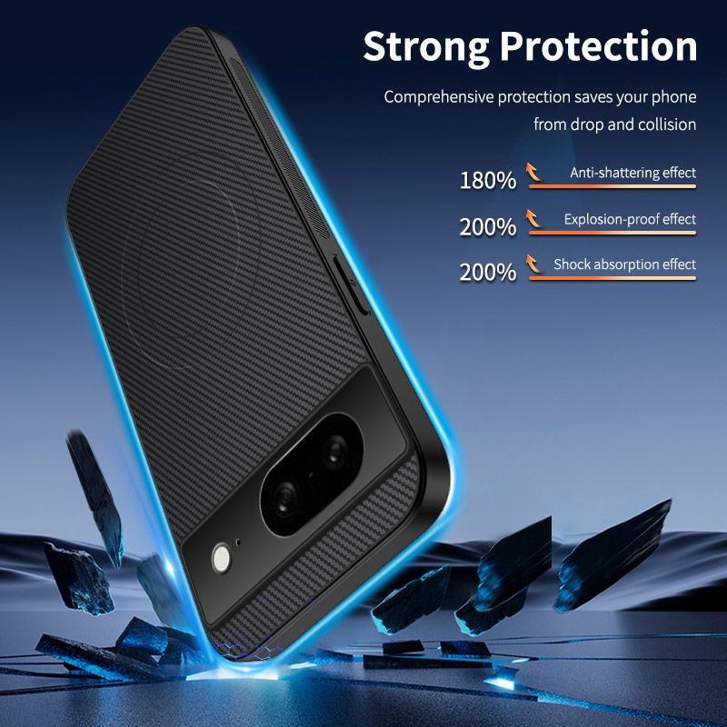 For Google Pixel 8 Case Compatible with MagSafe WANLONFENG TQ Series Carbon Fiber Texture PC TPU Phone Cover Purple
For Google Pixel 8 Case Compatible with MagSafe WANLONFENG TQ Series Carbon Fiber Texture PC TPU Phone Cover Purple