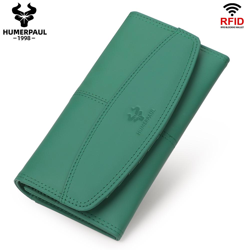 HUMERPAUL Ladies wallet first layer cowhide wallet large-capacity multi-card clutch RFID anti-magnetic coin purse зелений
HUMERPAUL Ladies wallet first layer cowhide wallet large-capacity multi-card clutch RFID anti-magnetic coin purse зелений