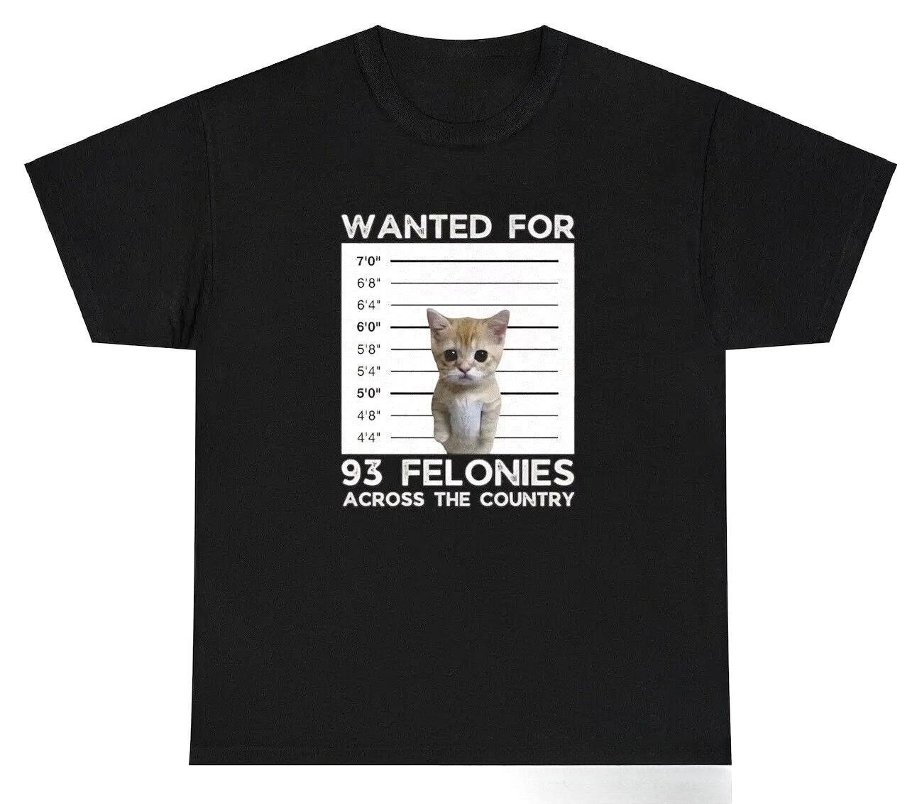 Wanted for 93 Felonies T Shirt Funny Bad Cat Owner Lover Jail Meme Gift Tee Bold Clothing Retro Hiphop Funny Y2k Tee TShirt S
Wanted for 93 Felonies T Shirt Funny Bad Cat Owner Lover Jail Meme Gift Tee Bold Clothing Retro Hiphop Funny Y2k Tee TShirt S