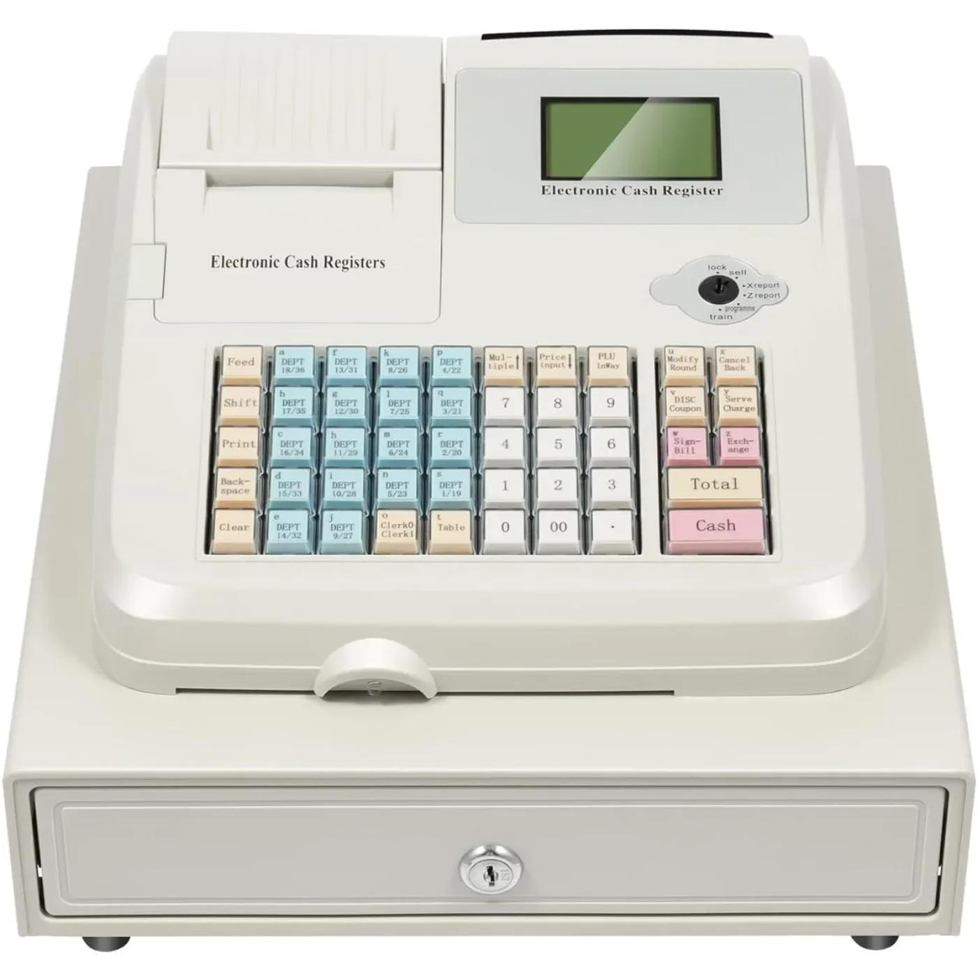 Касовий апарат 48 клавіш Світлодіодний дисплей Електронний касир Керування готівкою POS-система Високошвидкісний термальний принтер Цифровий касовий апарат білий
Касовий апарат 48 клавіш Світлодіодний дисплей Електронний касир Керування готівкою POS-система Високошвидкісний термальний принтер Цифровий касовий апарат білий