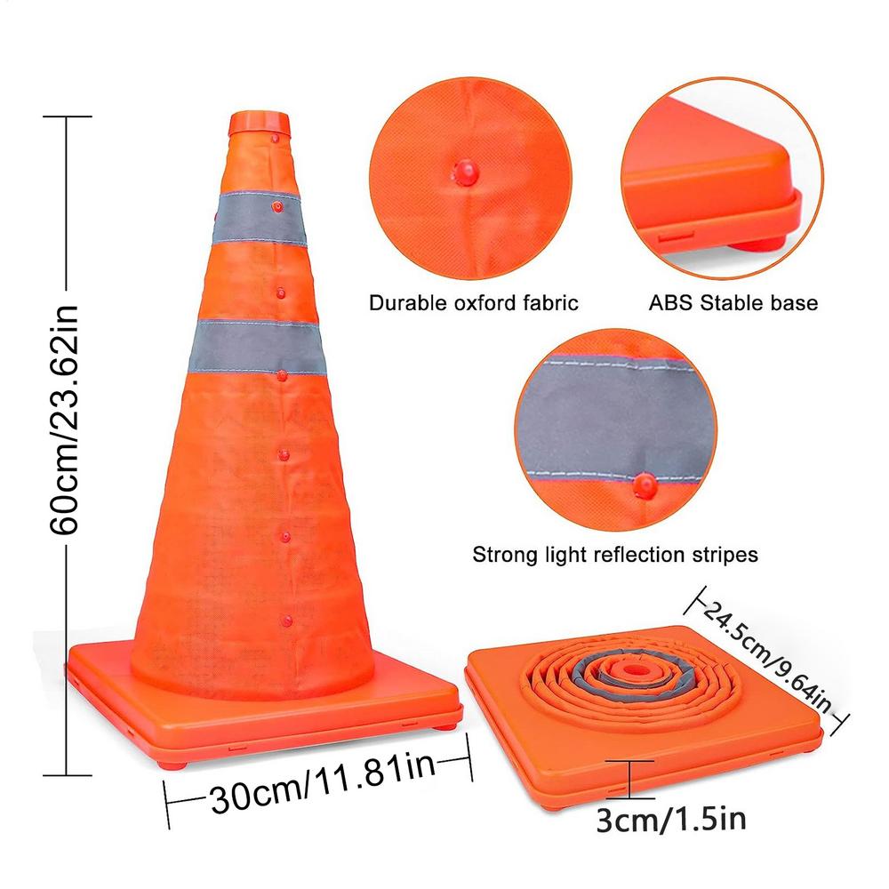 Foldable Traffic Reflective Safety Cone 60/70cm Height Foldable Traffic Cones Multi Purpose Reflective Stripe Road Cone
Foldable Traffic Reflective Safety Cone 60/70cm Height Foldable Traffic Cones Multi Purpose Reflective Stripe Road Cone