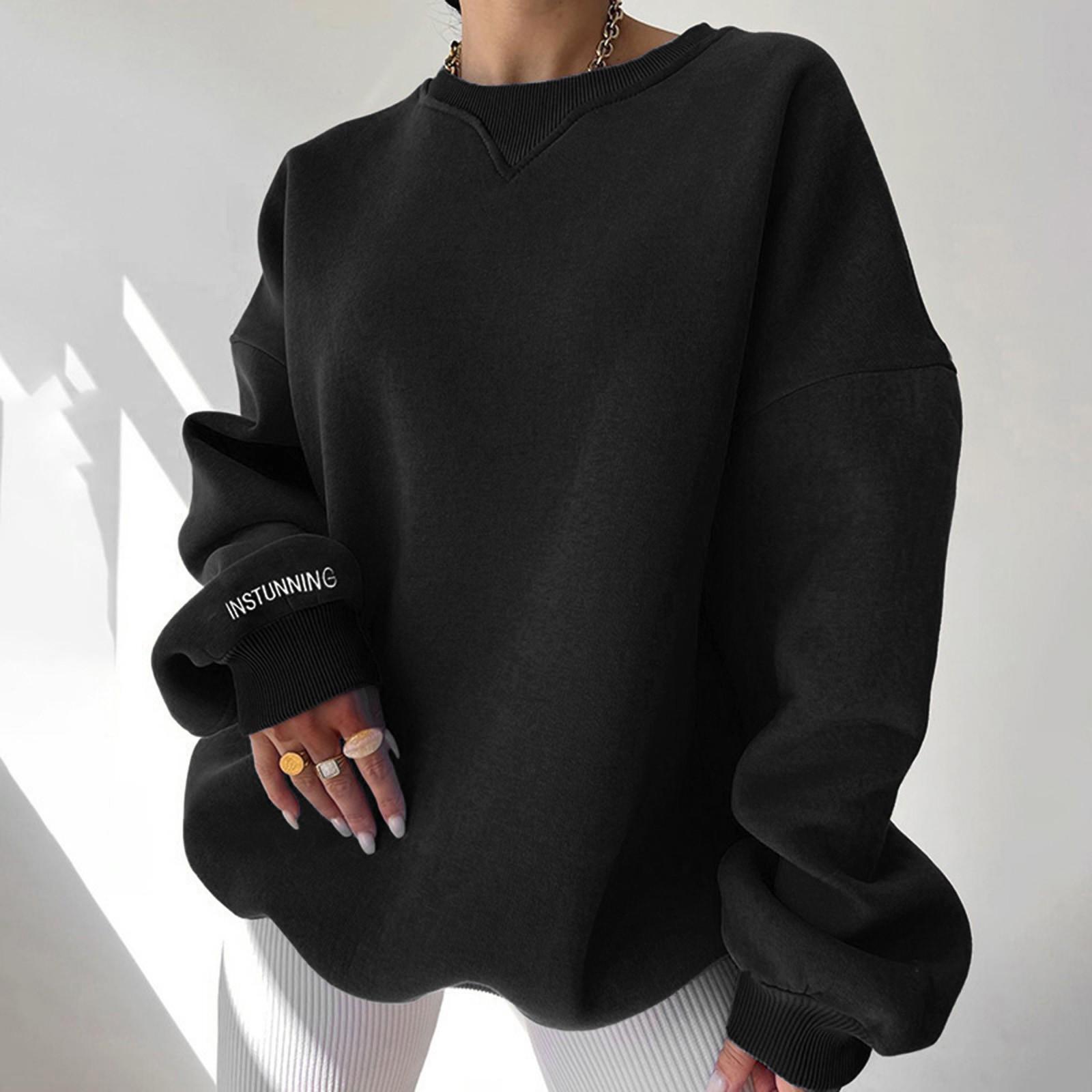 Женский повседневный свободный свитшот с круглым вырезом и длинными рукавами, пуловер XL чёрный
Женский повседневный свободный свитшот с круглым вырезом и длинными рукавами, пуловер XL чёрный