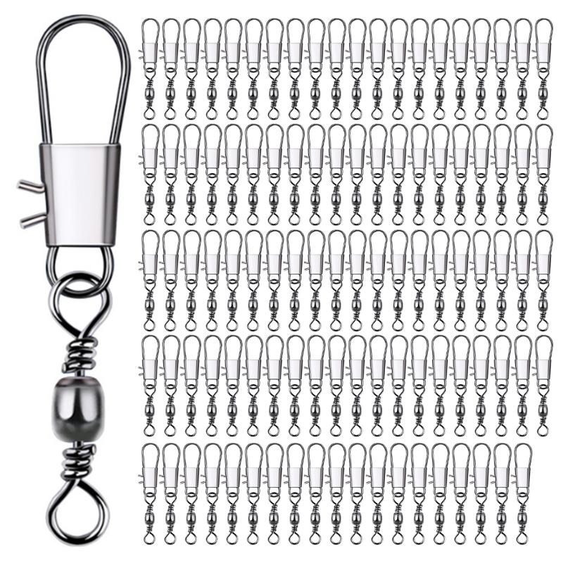 100Pcs High Strength Rolling Round Bearing Snap Fishing Barrels Swivels with Locking Snap Fishing Baits Connectors Clip 1
100Pcs High Strength Rolling Round Bearing Snap Fishing Barrels Swivels with Locking Snap Fishing Baits Connectors Clip 1
