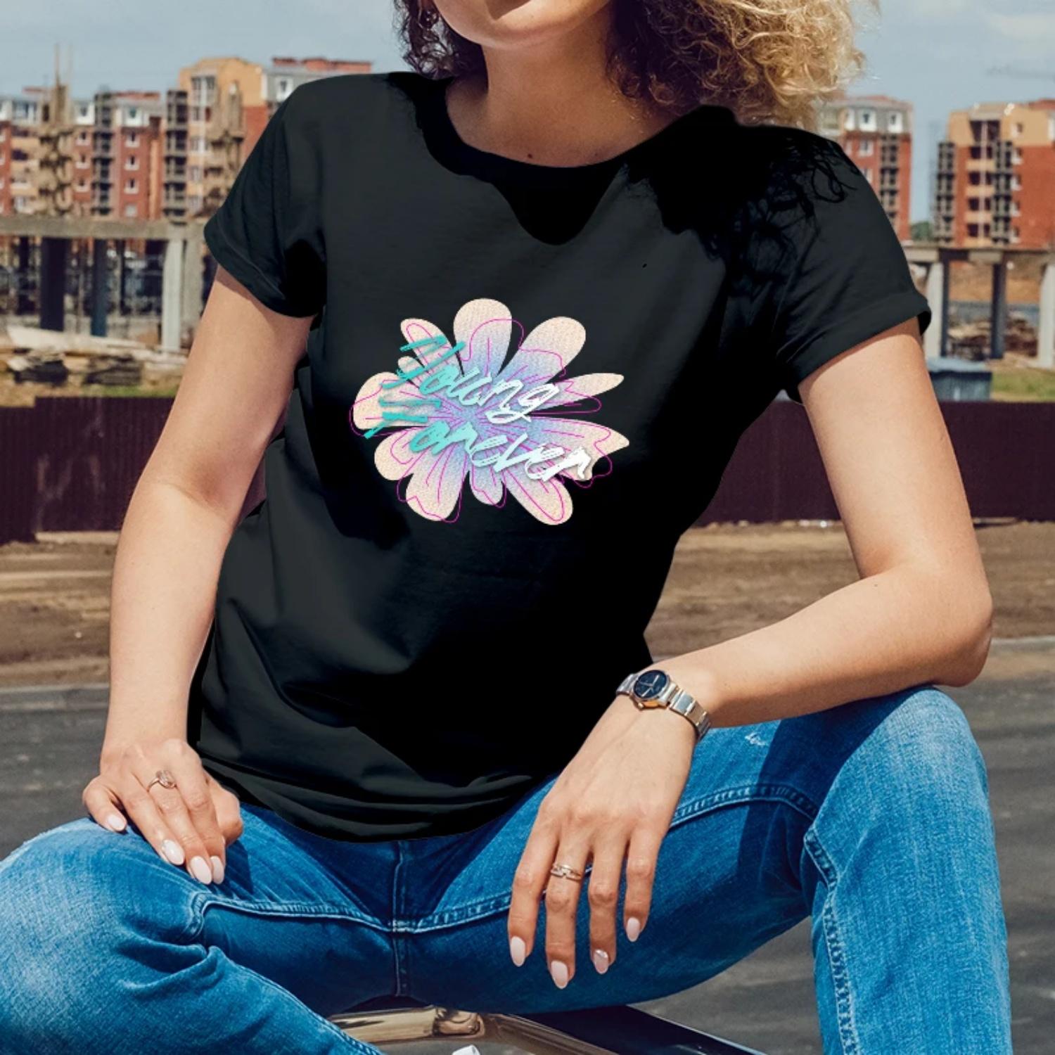 SummerWomens Short Sleeve CottonTShirt Shine Bright Flower Print for Outdoor Summer Nights Young Women with a Glamorous Style S чёрный
SummerWomens Short Sleeve CottonTShirt Shine Bright Flower Print for Outdoor Summer Nights Young Women with a Glamorous Style S чёрный