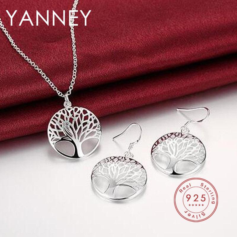 925 Sterling Silver Charm Round Tree of Life Earrings Necklace Set For Women Fashion Wedding Christmas Jewelry Set
925 Sterling Silver Charm Round Tree of Life Earrings Necklace Set For Women Fashion Wedding Christmas Jewelry Set