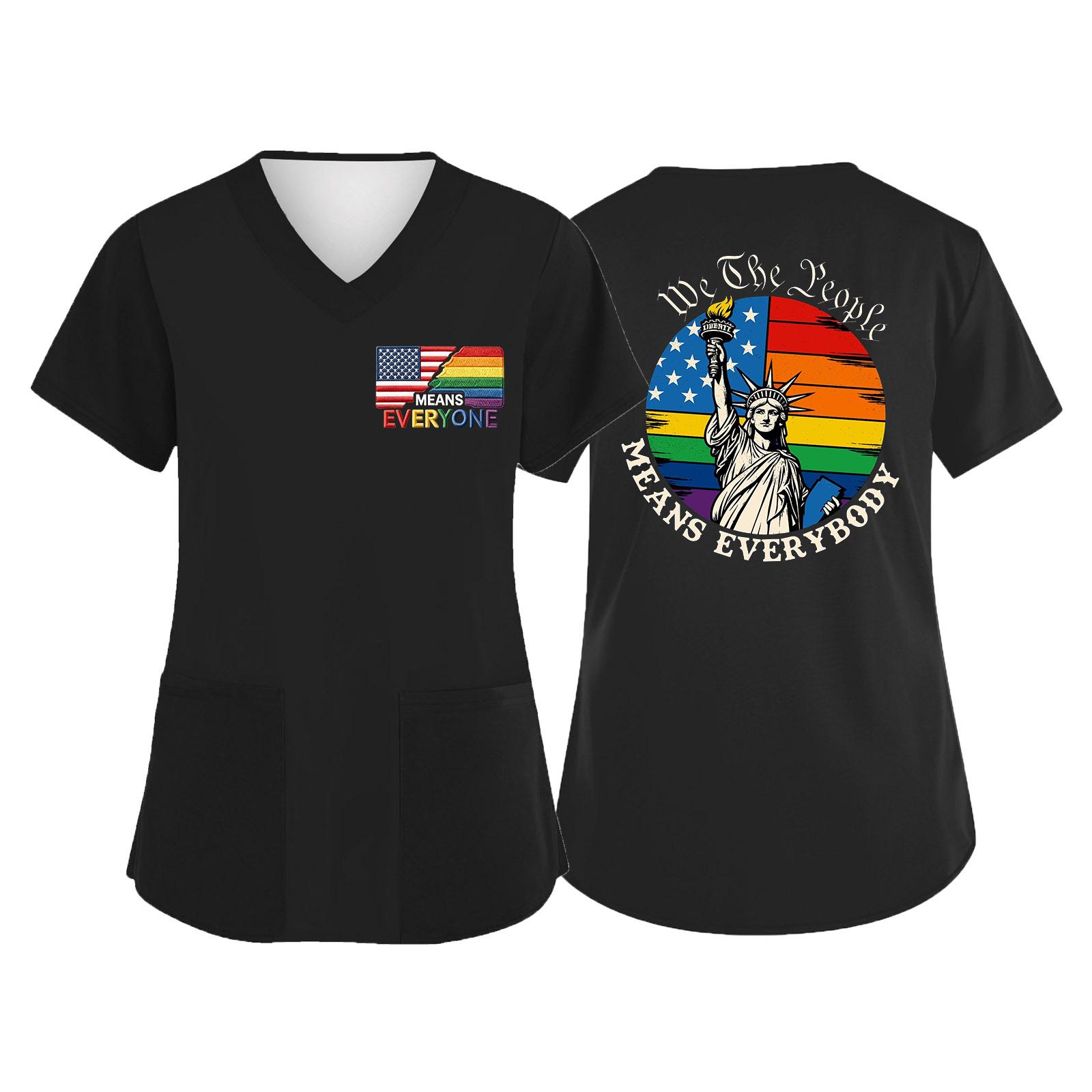 Women V Neck Short Sleeve Work Shirt with Pockets Independence Day Print Medical Scrub Top for Healthcare Professionals Nursing Uniform XXXXL
Women V Neck Short Sleeve Work Shirt with Pockets Independence Day Print Medical Scrub Top for Healthcare Professionals Nursing Uniform XXXXL