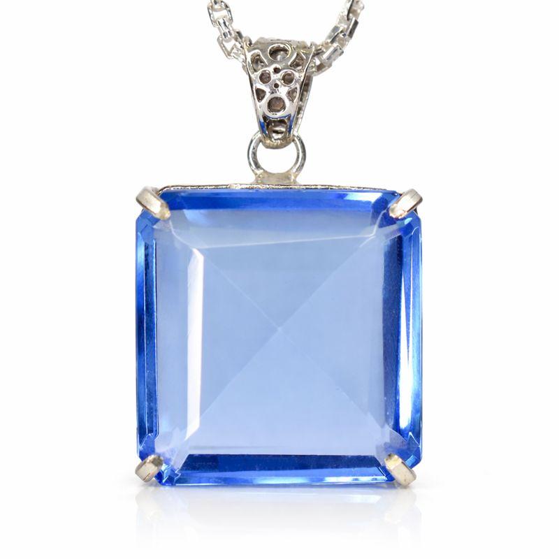 Natural Topaz 108ct Square Cut 925 Sterling Silver Pendant Certified 42.8 mm approx синій
Natural Topaz 108ct Square Cut 925 Sterling Silver Pendant Certified 42.8 mm approx синій