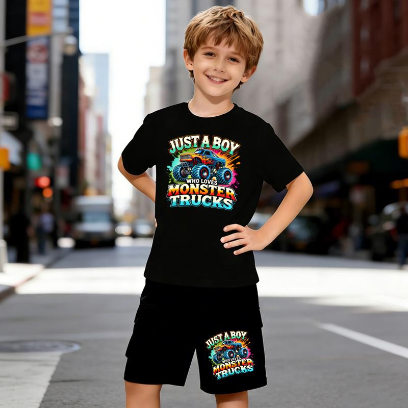 Boys 2 Piece Cute Monster Truck Print Outfit, Short Sleeve T-Shirt and Shorts Set for Kids Age 5-14,Black and White Sporty Casual Summer Clothes 5-6 Years
Boys 2 Piece Cute Monster Truck Print Outfit, Short Sleeve T-Shirt and Shorts Set for Kids Age 5-14,Black and White Sporty Casual Summer Clothes 5-6 Years