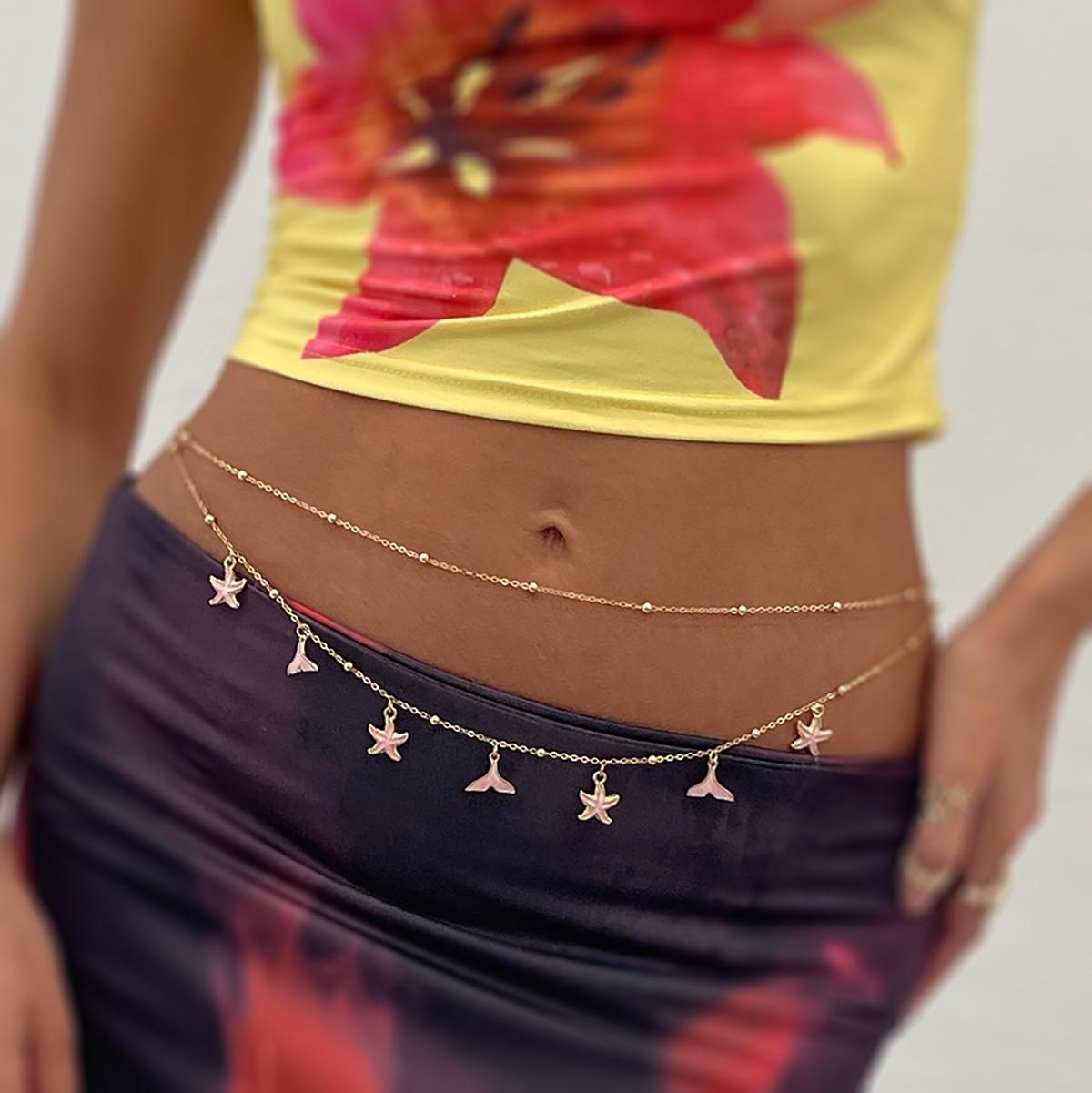 Simple jewelry multi-layer stacked body chain, beach vacation style starfish fish tail fringed waist chain female
Simple jewelry multi-layer stacked body chain, beach vacation style starfish fish tail fringed waist chain female