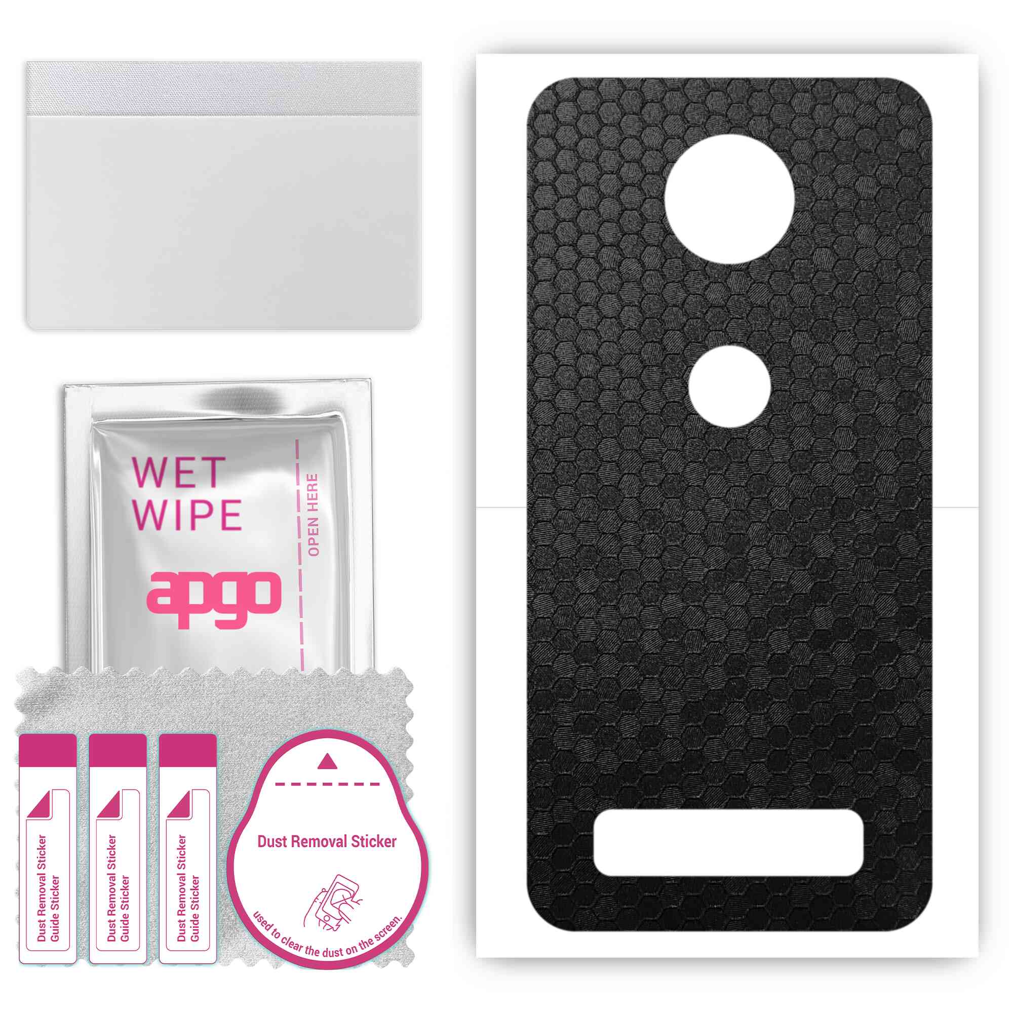 apgo Protective Skin Sticker for the back compatible with Motorola Moto Z3, Wrap Film, Foil, Vinyl - Pattern Black Honeycomb
apgo Protective Skin Sticker for the back compatible with Motorola Moto Z3, Wrap Film, Foil, Vinyl - Pattern Black Honeycomb