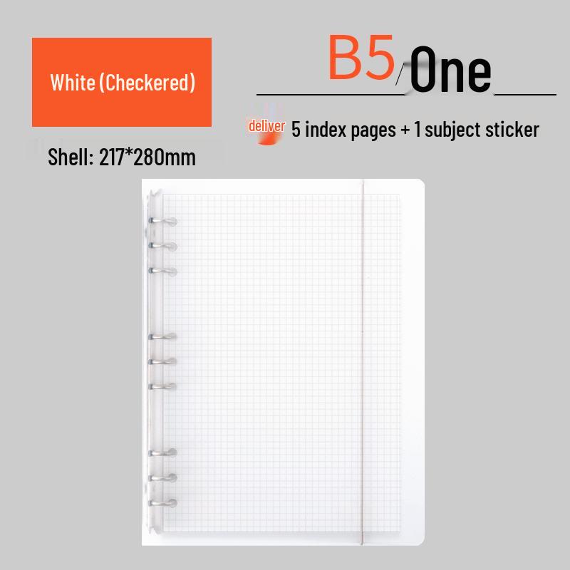 B5 Transparent Grid Loose-Leaf Notebook with Detachable Refill, Thickened Ins Style, Student Snap Ring
B5 Transparent Grid Loose-Leaf Notebook with Detachable Refill, Thickened Ins Style, Student Snap Ring