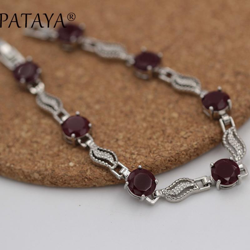 PATAYA Cffee Красные круглые браслеты из искусственного циркона Простой браслет с полыми звеньями
PATAYA Cffee Красные круглые браслеты из искусственного циркона Простой браслет с полыми звеньями