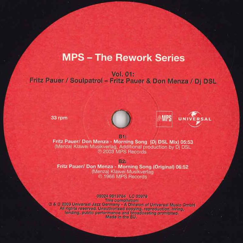 12inch Record FRITZ PAUER - MPS Reworks Part 1 060249813764 MPS Records 2004 Germany Dance & Electronica Used
12inch Record FRITZ PAUER - MPS Reworks Part 1 060249813764 MPS Records 2004 Germany Dance & Electronica Used