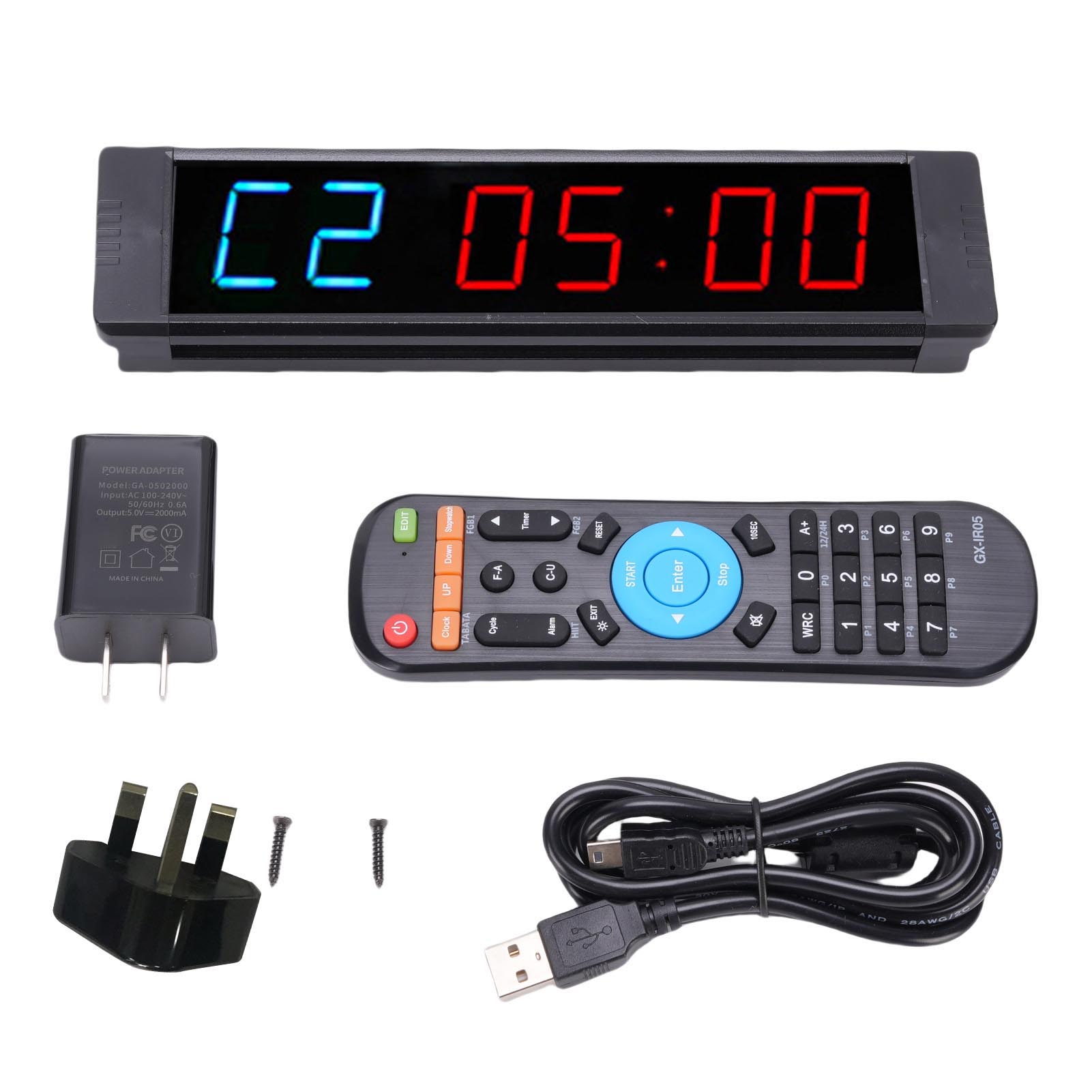 Gym Timer Clock 6 Digits Digital Display Workout Interval Timer Countdown Up Stopwatch for Home Fitn GB Plug
Gym Timer Clock 6 Digits Digital Display Workout Interval Timer Countdown Up Stopwatch for Home Fitn GB Plug