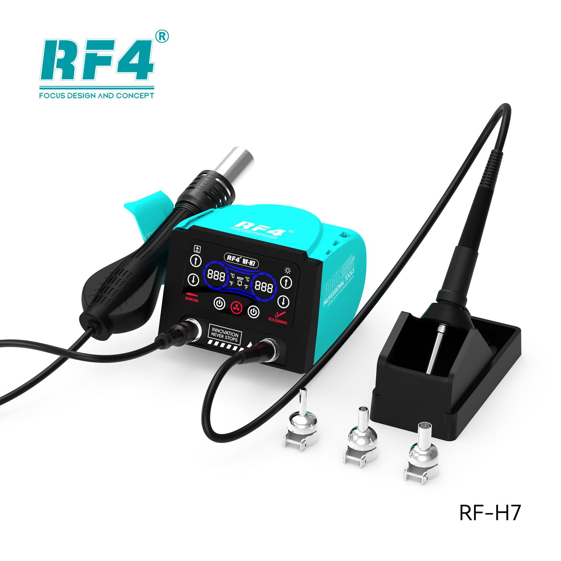 RF4 2-in-1 Digital Hot Air Gun & Soldering Iron Station, Temperature Controlled Welding Tool with Constant Heat Display, Model RF-H7
RF4 2-in-1 Digital Hot Air Gun & Soldering Iron Station, Temperature Controlled Welding Tool with Constant Heat Display, Model RF-H7