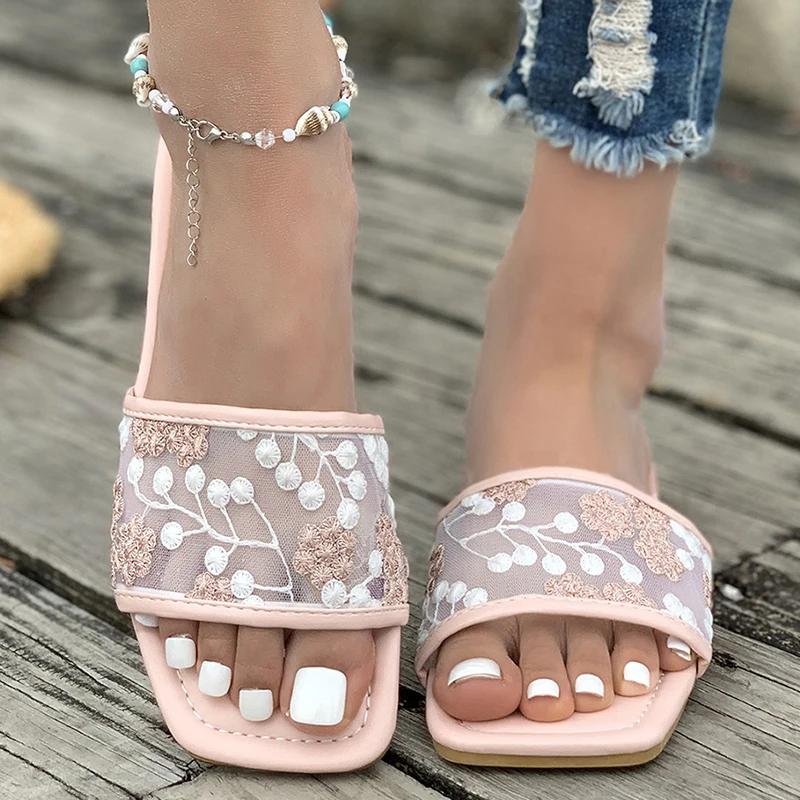 Fashion Retro Embroider Low Heel Slippers Women Summer Square Toe Slip On Slides Woman New Anti-Slip Beach Pu Leather Slippers Mujer 43 розовый
Fashion Retro Embroider Low Heel Slippers Women Summer Square Toe Slip On Slides Woman New Anti-Slip Beach Pu Leather Slippers Mujer 43 розовый