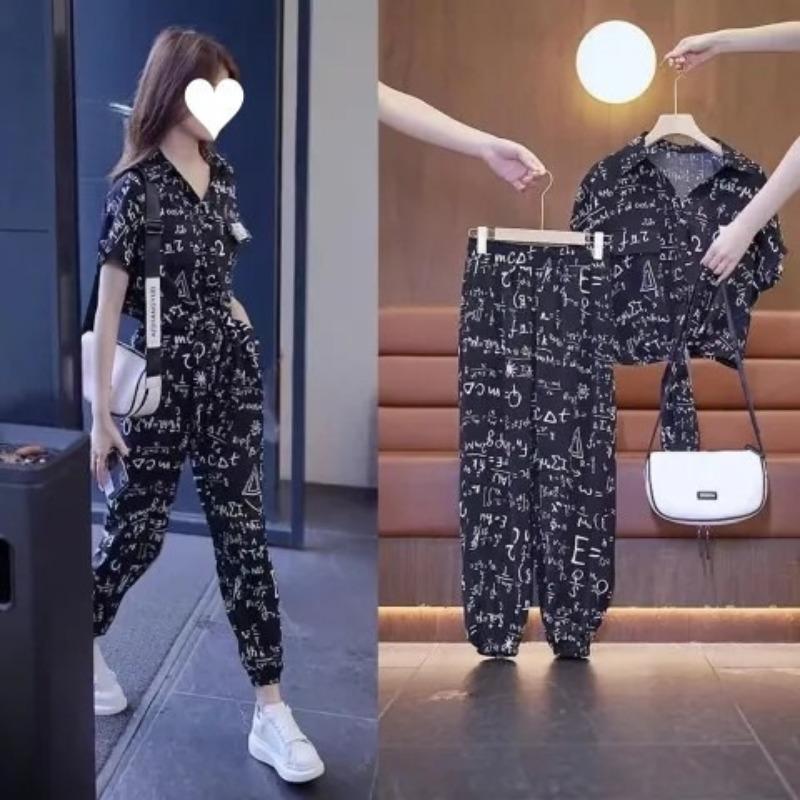 Fashionable Women s Summer Stylish Loose-fitting Slim-waisted Figure-hugging Printed Ankle-length Pants Set 4XL чорний
Fashionable Women s Summer Stylish Loose-fitting Slim-waisted Figure-hugging Printed Ankle-length Pants Set 4XL чорний