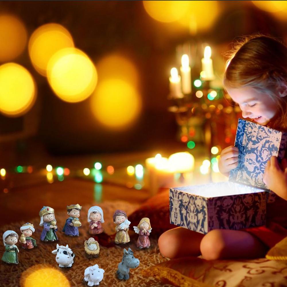 11pcs Vibrant Nativity Scene Decor, Handcrafted Resin Religious Table Decor for Holiday, Perfect Christmas Gifts for Kids
11pcs Vibrant Nativity Scene Decor, Handcrafted Resin Religious Table Decor for Holiday, Perfect Christmas Gifts for Kids