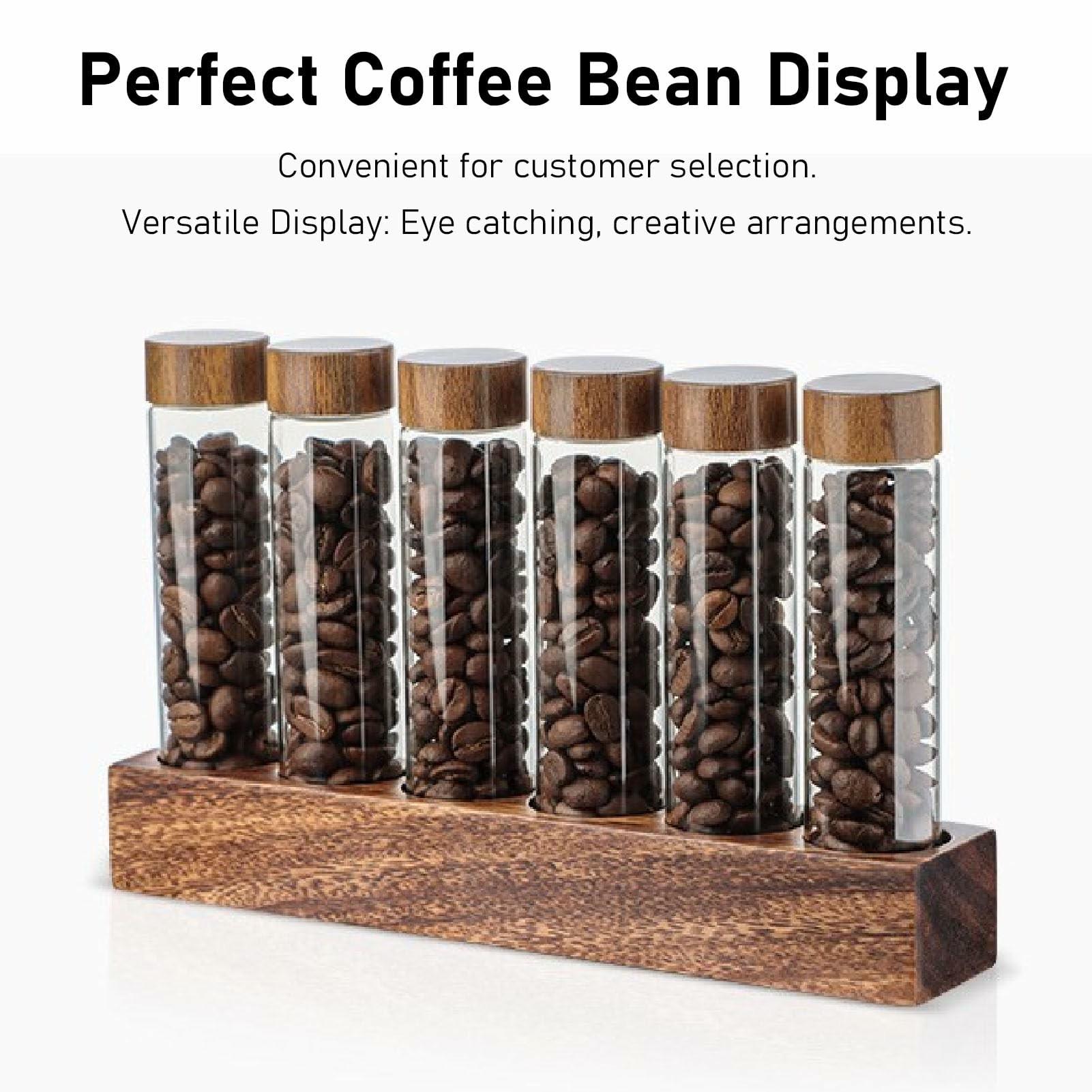 Wooden Base Coffee Bean Display Stand with 6 Clear Glass Tubes and Funnel for Cafe Bar Counter Storage Walnut
Wooden Base Coffee Bean Display Stand with 6 Clear Glass Tubes and Funnel for Cafe Bar Counter Storage Walnut