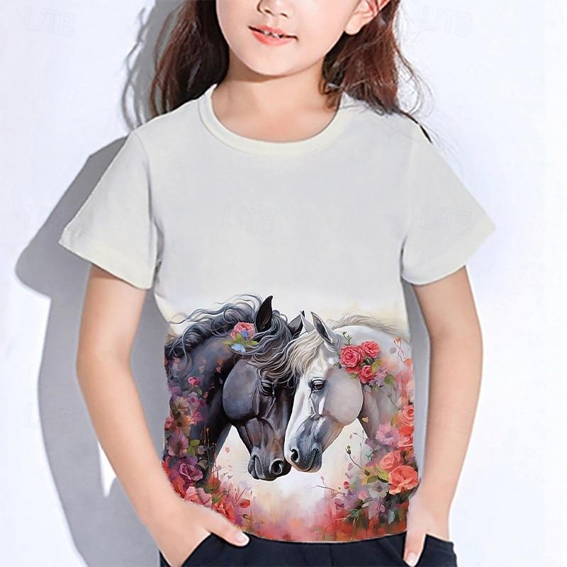Girls 3D Graphic Animal Horse T shirt Tee Short Sleeve Summer Spring Fashion Basic Kids 4-12 Years Crew Neck Outdoor Casual Daily Regular Fit 1112 Years160cm
Girls 3D Graphic Animal Horse T shirt Tee Short Sleeve Summer Spring Fashion Basic Kids 4-12 Years Crew Neck Outdoor Casual Daily Regular Fit 1112 Years160cm