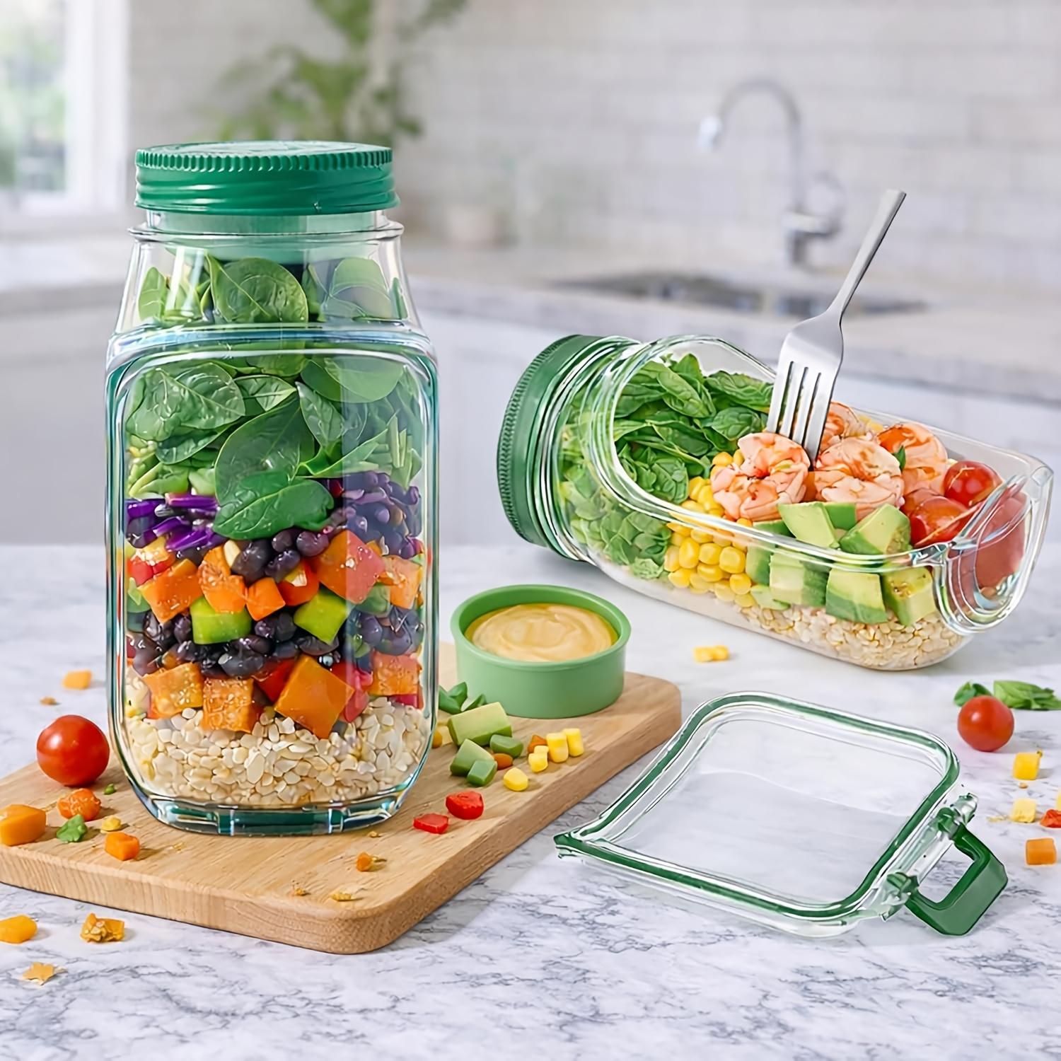 Sealed portable salad box, transparent food container with condiment compartment, convenient lunch box Practical kitchen gadgets
Sealed portable salad box, transparent food container with condiment compartment, convenient lunch box Practical kitchen gadgets