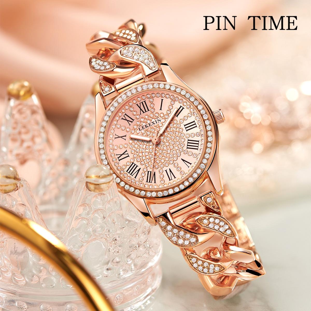 PINTIME Простые модные деловые часы Роскошная ниша Женский браслет Бриллиантовые кварцевые часы
PINTIME Простые модные деловые часы Роскошная ниша Женский браслет Бриллиантовые кварцевые часы