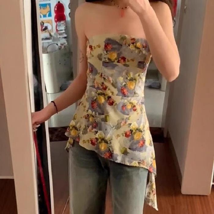 Irregular Waist Floral Bandeau Tank Top - Women s Summer 2025 Sleeveless Niche Design Extra Large
Irregular Waist Floral Bandeau Tank Top - Women s Summer 2025 Sleeveless Niche Design Extra Large