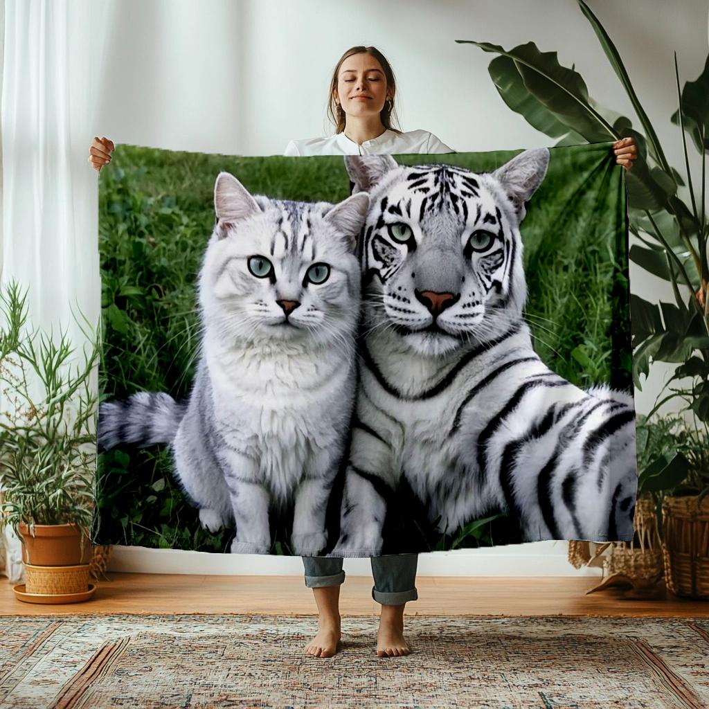 The lovely Lion Tiger Cat Blanket Printed Throw Blanket Plush Fluffy Flannel Fleece Blanket Soft Throws for Sofa Couch and Bed 75x90cm
The lovely Lion Tiger Cat Blanket Printed Throw Blanket Plush Fluffy Flannel Fleece Blanket Soft Throws for Sofa Couch and Bed 75x90cm